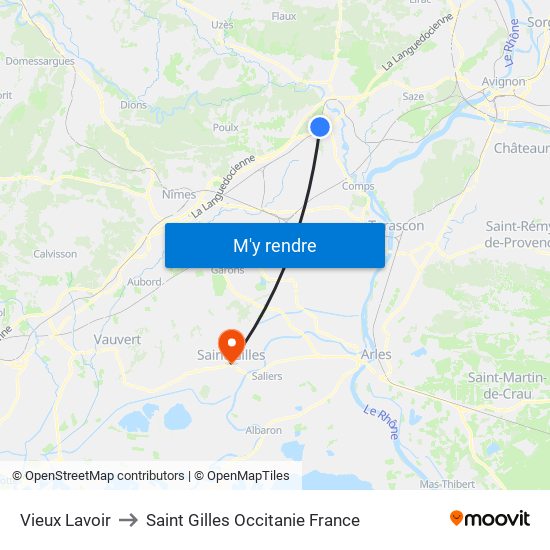 Vieux Lavoir to Saint Gilles Occitanie France map