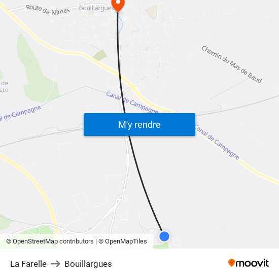 La Farelle to Bouillargues map