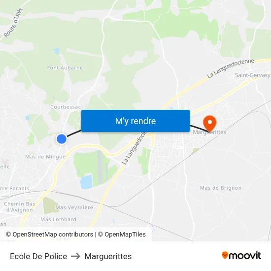 Ecole De Police to Marguerittes map