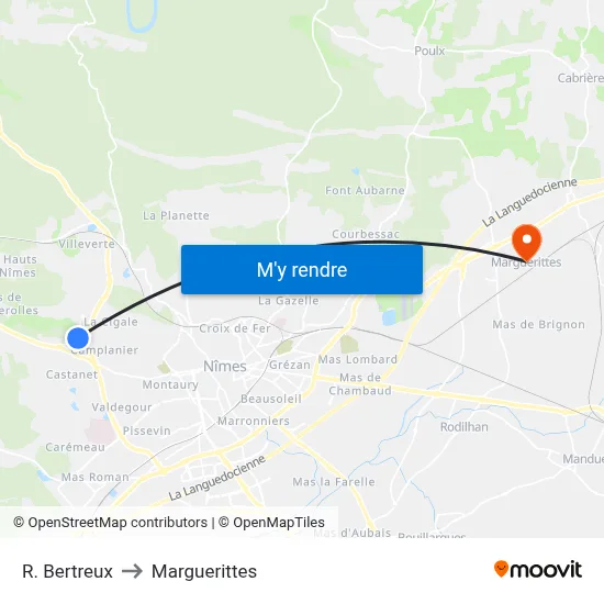 R. Bertreux to Marguerittes map
