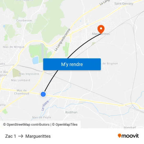 Zac 1 to Marguerittes map
