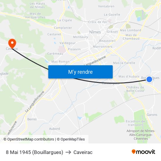 8 Mai 1945 (Bouillargues) to Caveirac map