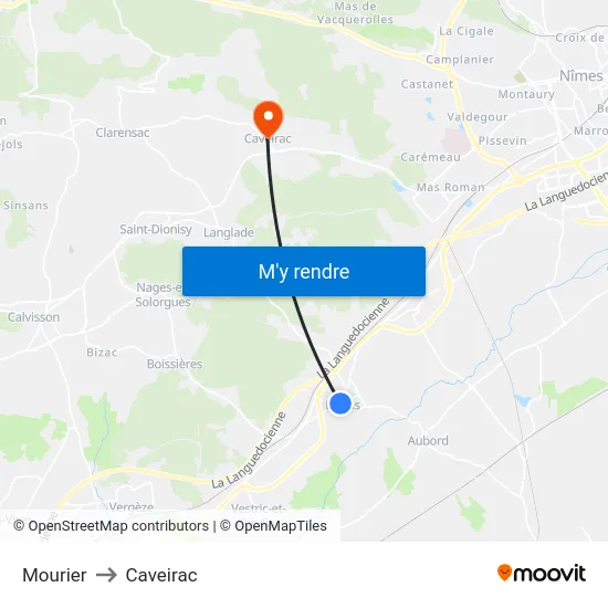 Mourier to Caveirac map