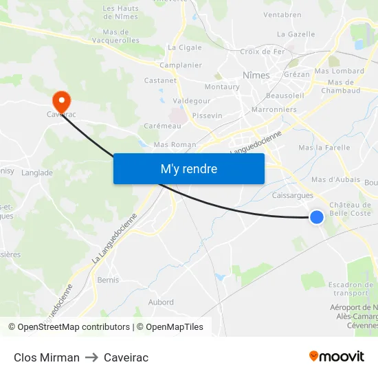 Clos Mirman to Caveirac map