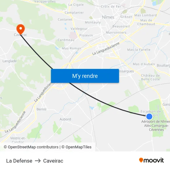 La Defense to Caveirac map