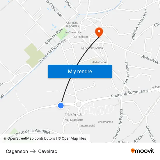 Caganson to Caveirac map