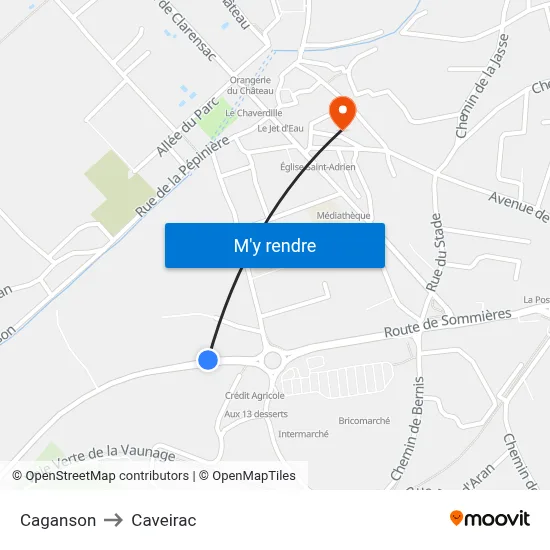Caganson to Caveirac map