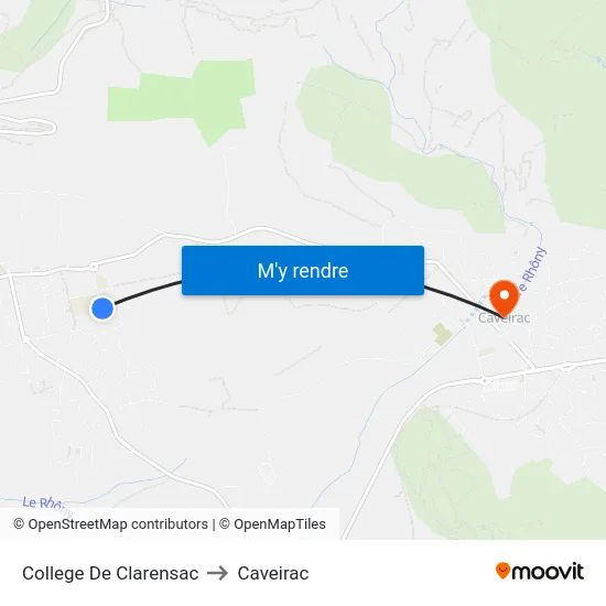 College De Clarensac to Caveirac map