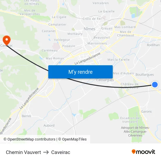 Chemin Vauvert to Caveirac map