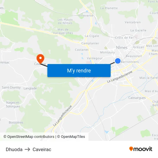 Dhuoda to Caveirac map
