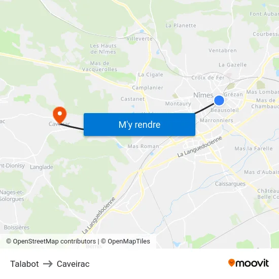 Talabot to Caveirac map