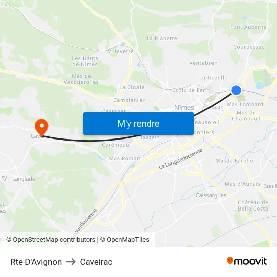 Rte D'Avignon to Caveirac map