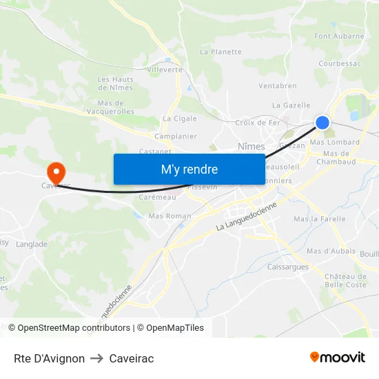 Rte D'Avignon to Caveirac map