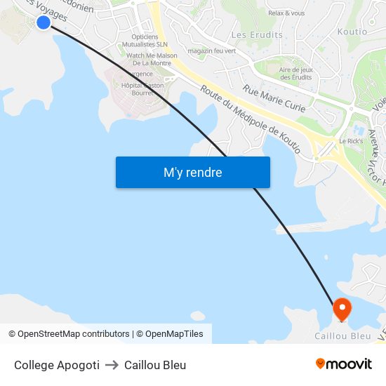 College Apogoti to Caillou Bleu map