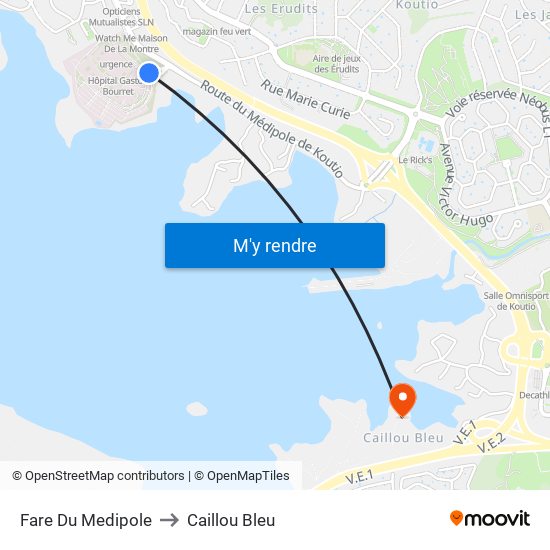 Fare Du Medipole to Caillou Bleu map