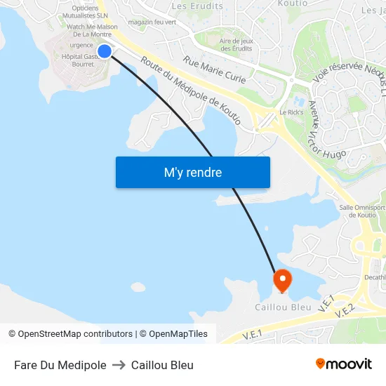 Fare Du Medipole to Caillou Bleu map