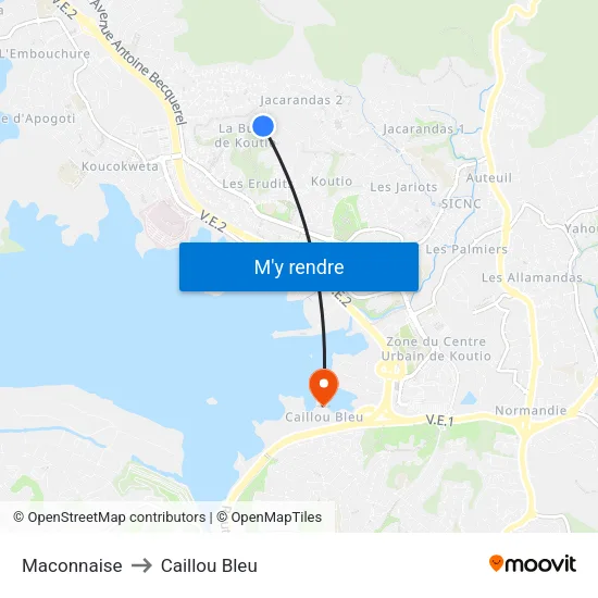 Maconnaise to Caillou Bleu map