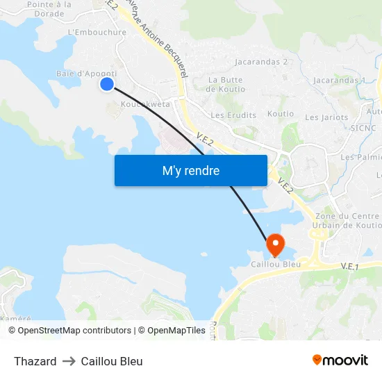 Thazard to Caillou Bleu map