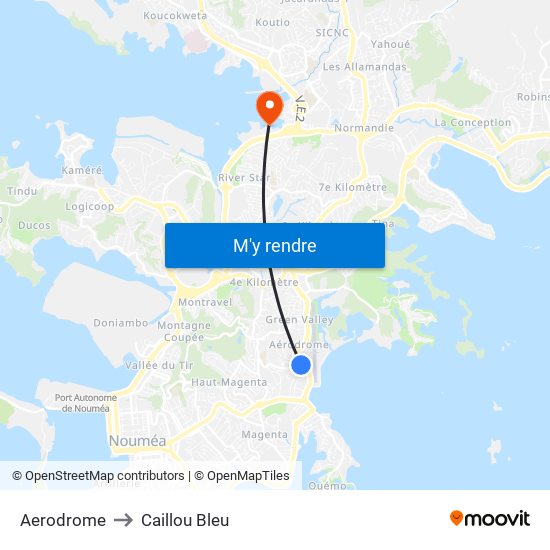 Aerodrome to Caillou Bleu map