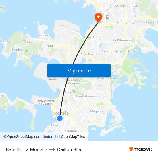 Baie De La Moselle to Caillou Bleu map