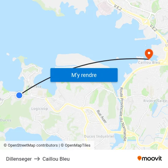 Dillenseger to Caillou Bleu map
