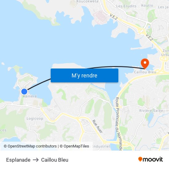 Esplanade to Caillou Bleu map