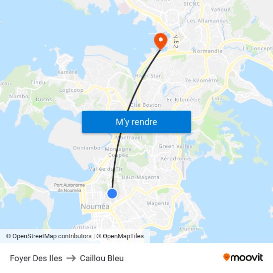 Foyer Des Iles to Caillou Bleu map