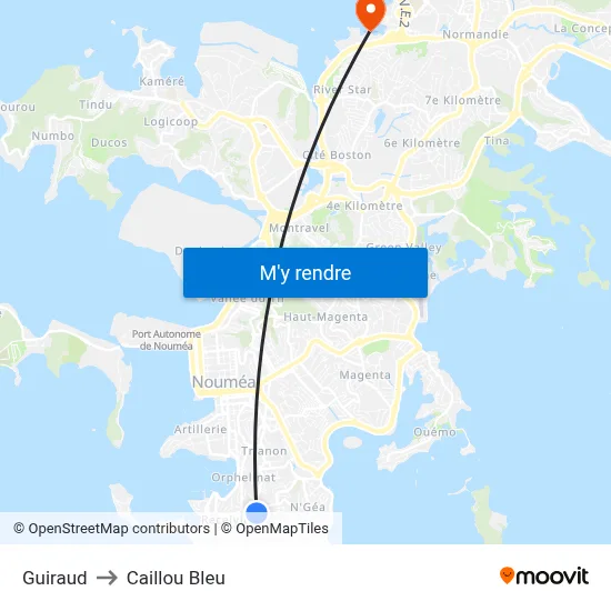 Guiraud to Caillou Bleu map
