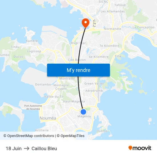 18 Juin to Caillou Bleu map