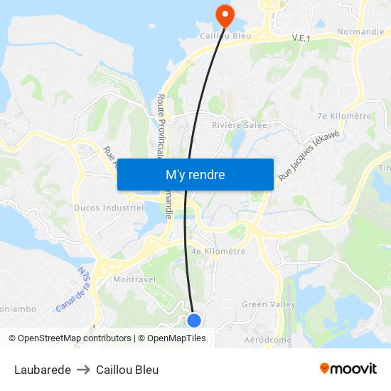 Laubarede to Caillou Bleu map