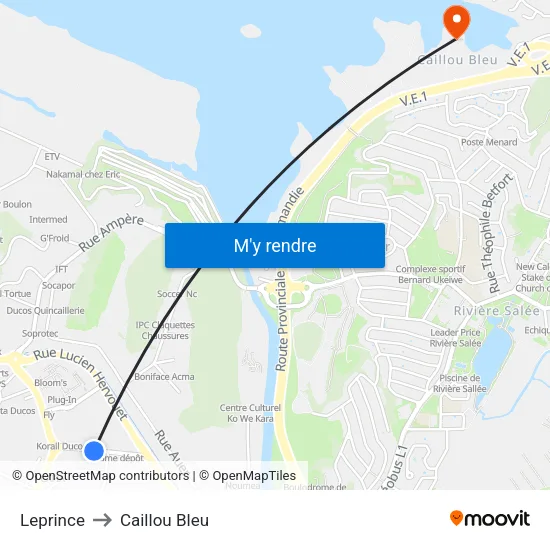 Leprince to Caillou Bleu map
