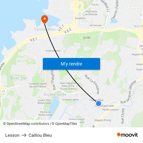 Lesson to Caillou Bleu map