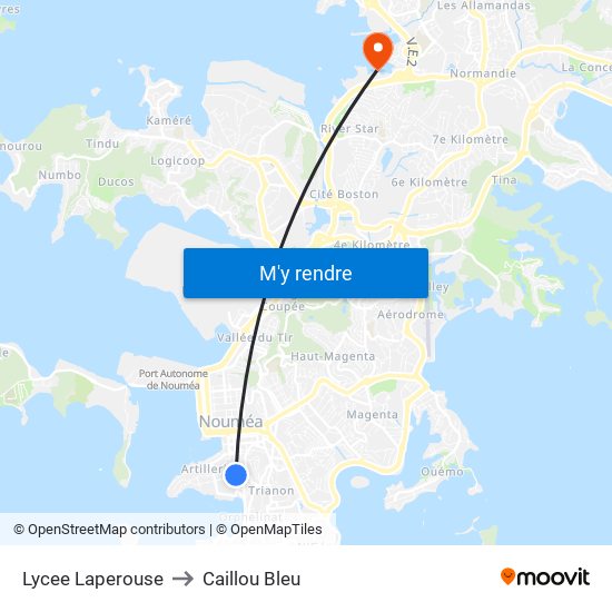 Lycee Laperouse to Caillou Bleu map