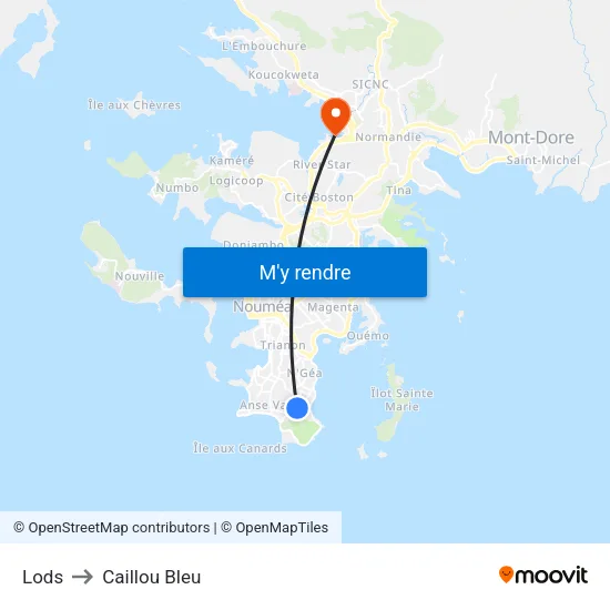 Lods to Caillou Bleu map