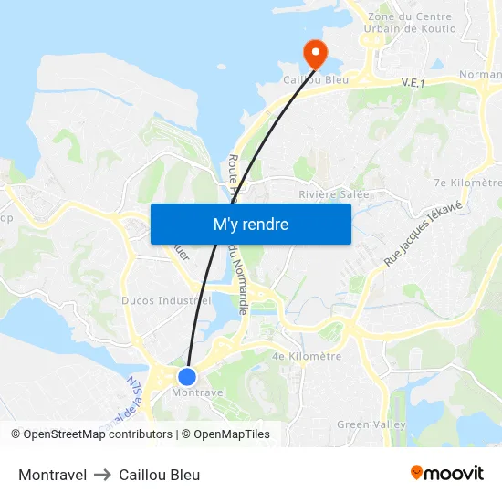 Montravel to Caillou Bleu map