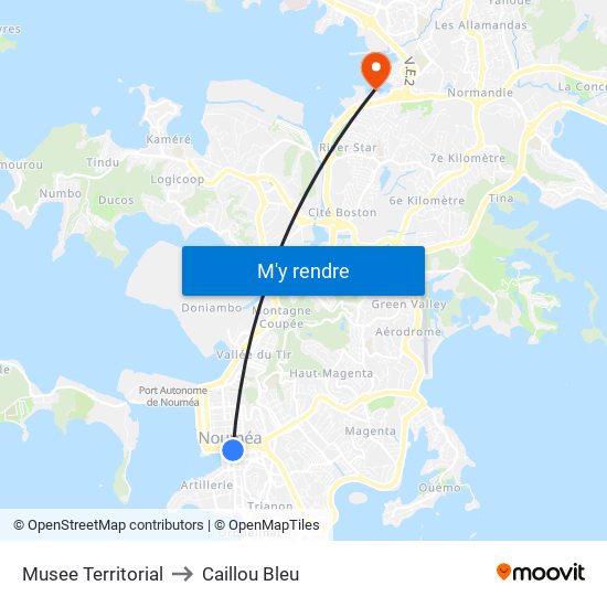 Musee Territorial to Caillou Bleu map