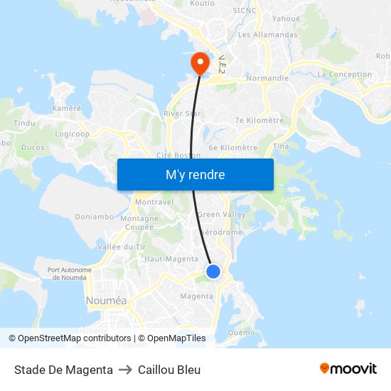 Stade De Magenta to Caillou Bleu map