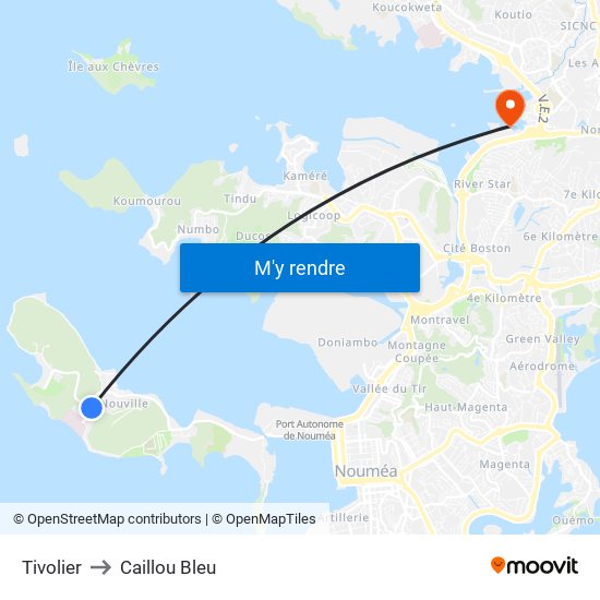 Tivolier to Caillou Bleu map