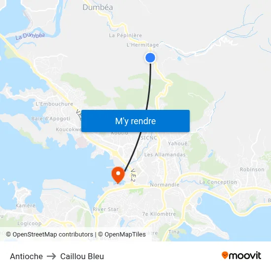 Antioche to Caillou Bleu map