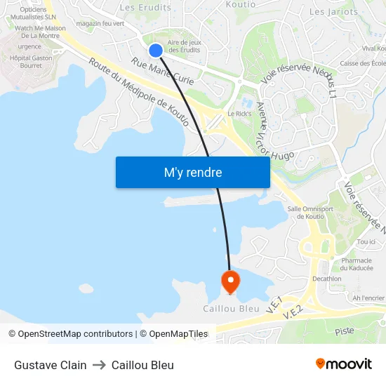 Gustave Clain to Caillou Bleu map