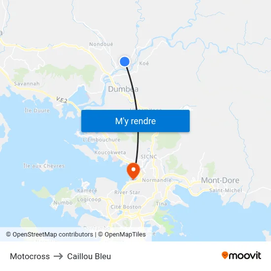Motocross to Caillou Bleu map