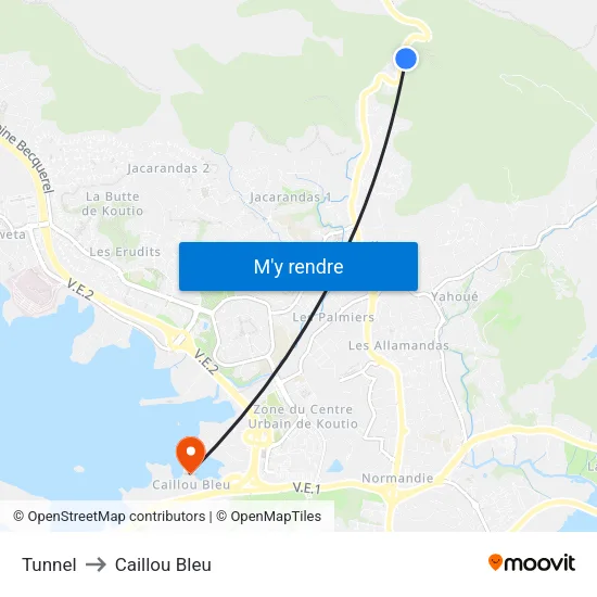 Tunnel to Caillou Bleu map