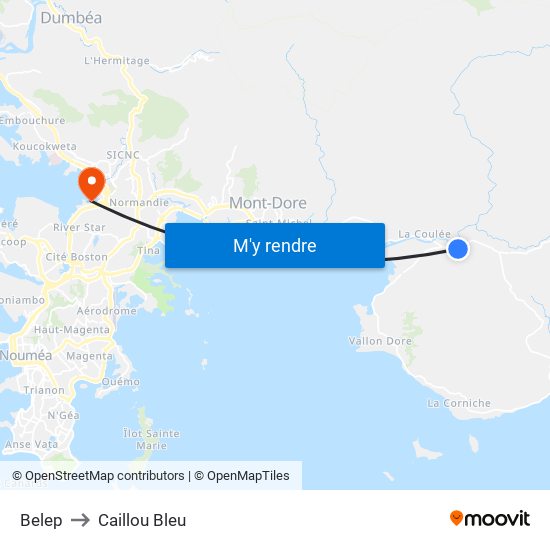 Belep to Caillou Bleu map