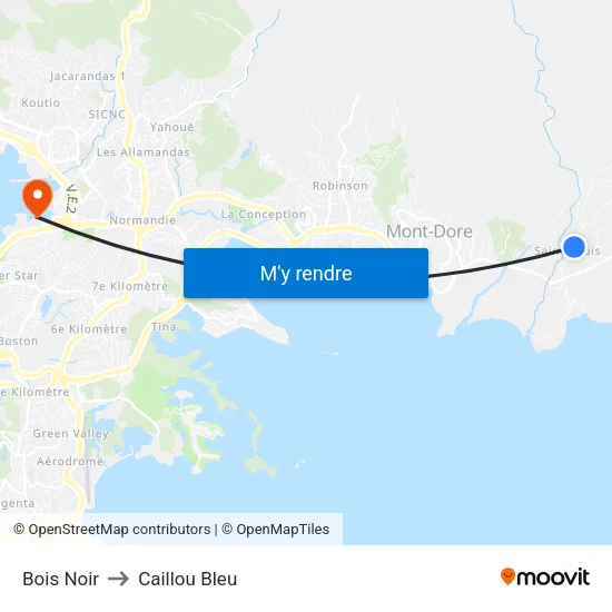 Bois Noir to Caillou Bleu map
