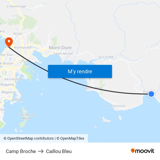 Camp Broche to Caillou Bleu map