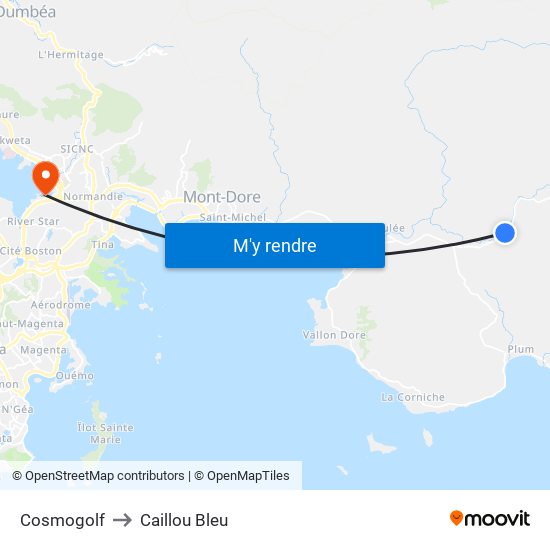 Cosmogolf to Caillou Bleu map