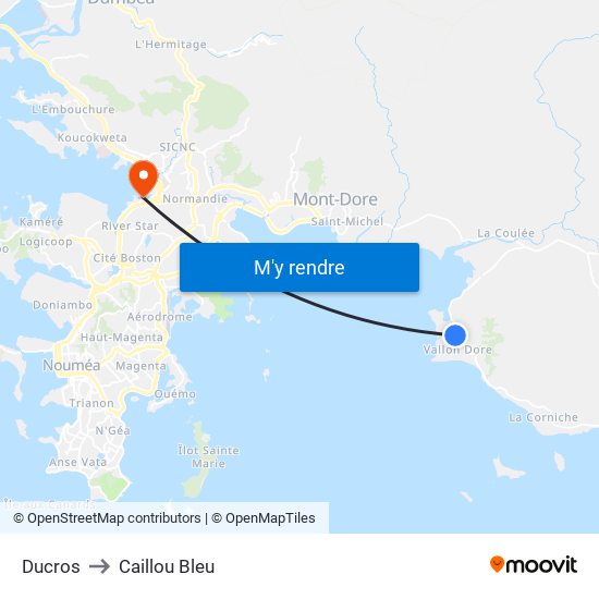 Ducros to Caillou Bleu map