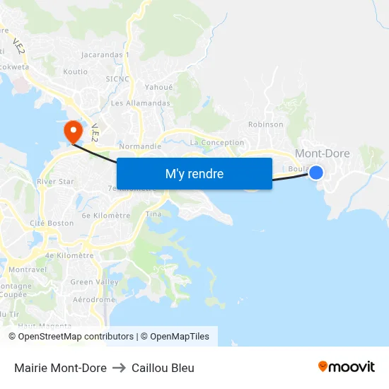Mairie Mont-Dore to Caillou Bleu map