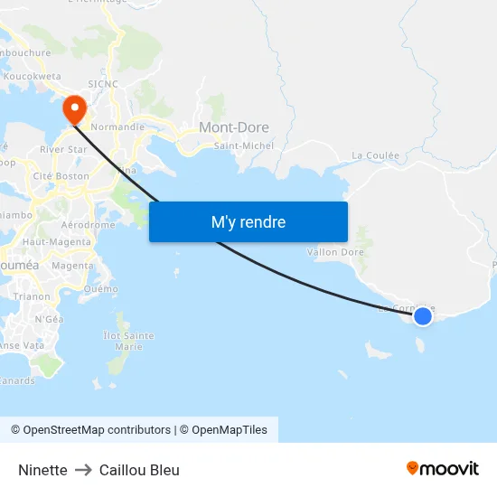 Ninette to Caillou Bleu map