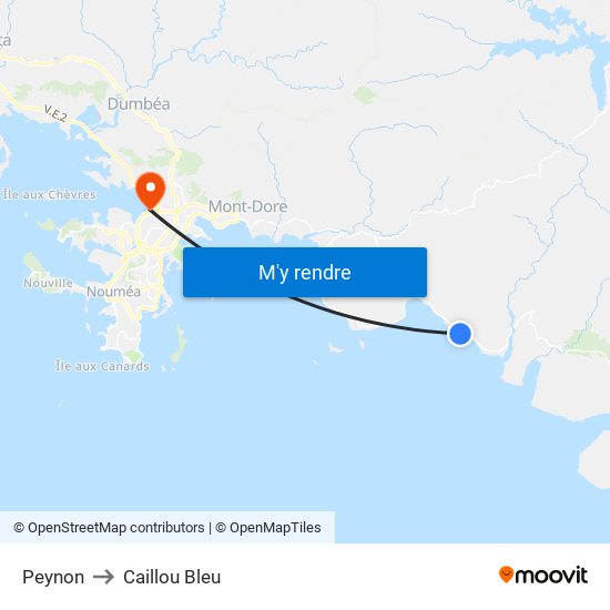 Peynon to Caillou Bleu map